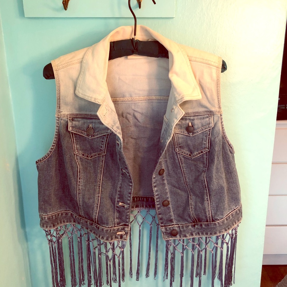 Fringed Jean Vest